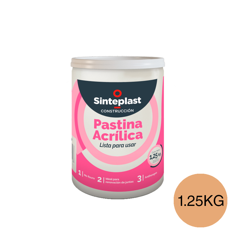 Pastina acrilica tomado juntas pisos revestimiento exterior interior beige balde x 1.25kg