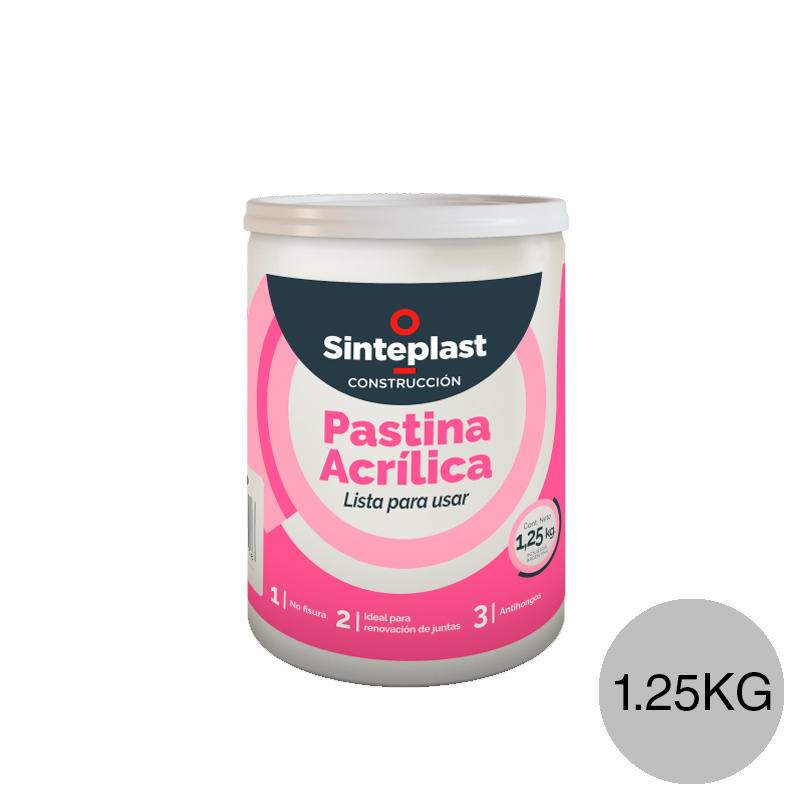 Pastina acrilica tomado juntas pisos revestimiento exterior interior gris balde x 1.25kg
