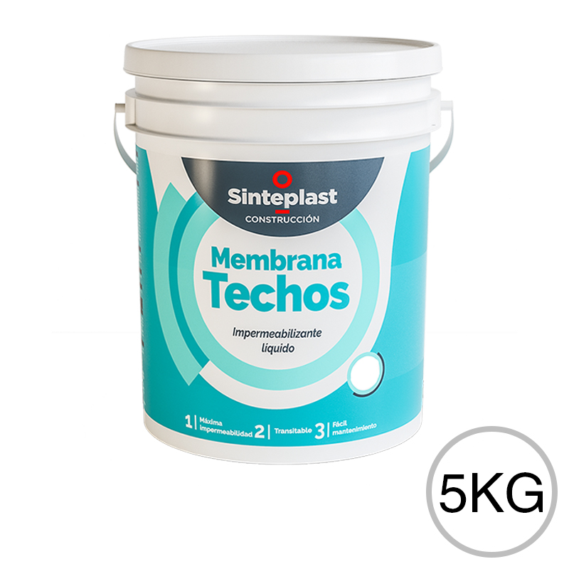 Membrana liquida impermeabilizante acrilica techos blanco mate balde x 5kg