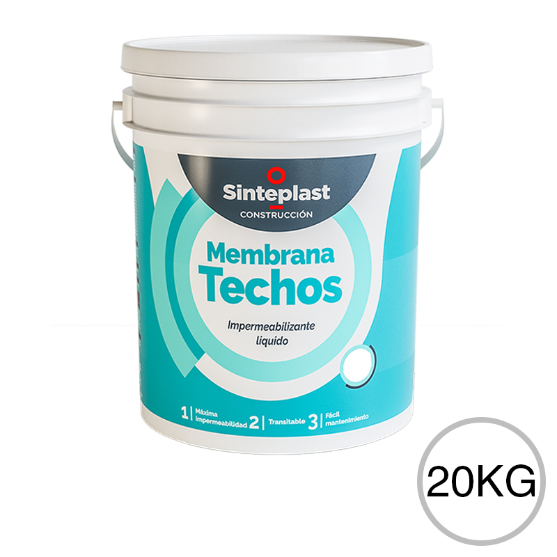 Membrana liquida impermeabilizante acrilica techos blanco mate balde x 20kg