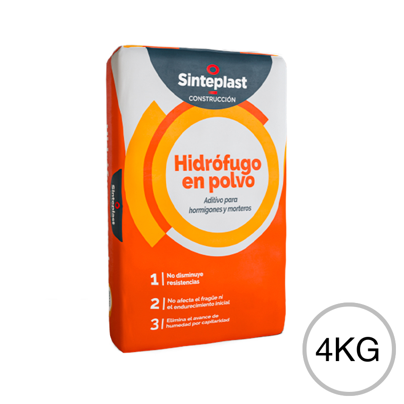 Aditivo hidrofugo en polvo hormigones y morteros bolsa x 4kg
