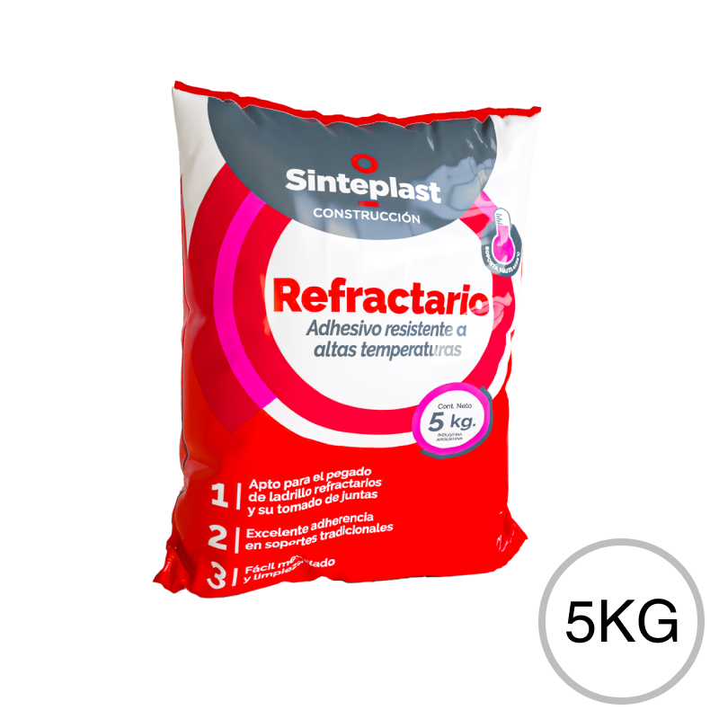 Adhesivo refractario altas temperaturas exterior interior gris bolsa x 5kg
