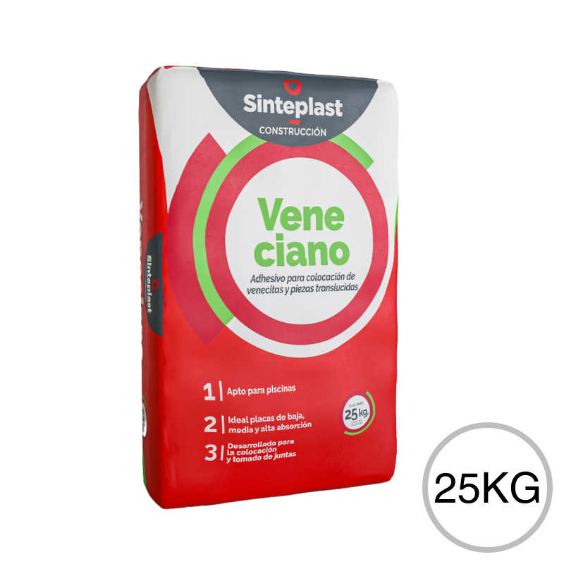 Adhesivo Veneciano p/venecitas y piezas translucidas exterior interior blanco bolsa x 25kg