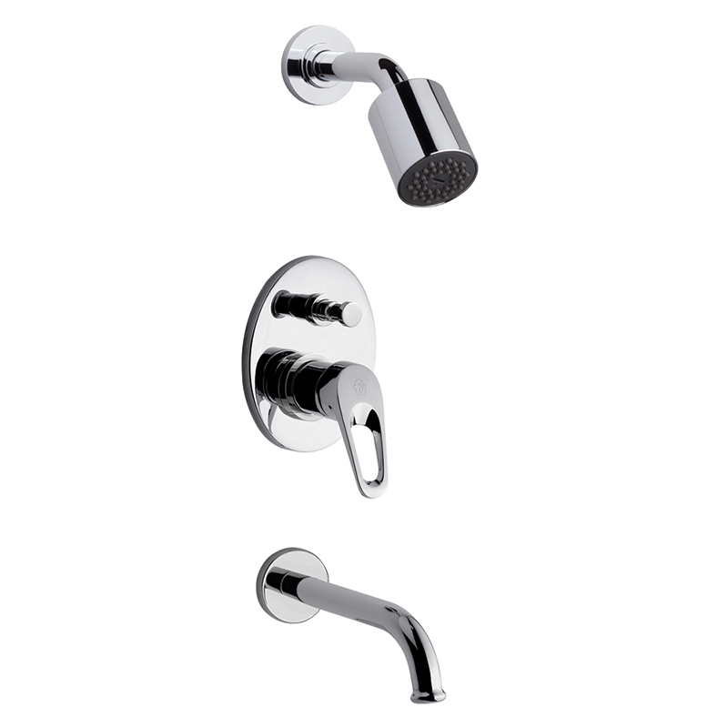 Griferia bañera y ducha acero Arizona manual monocomando con transferencia cromado brillante