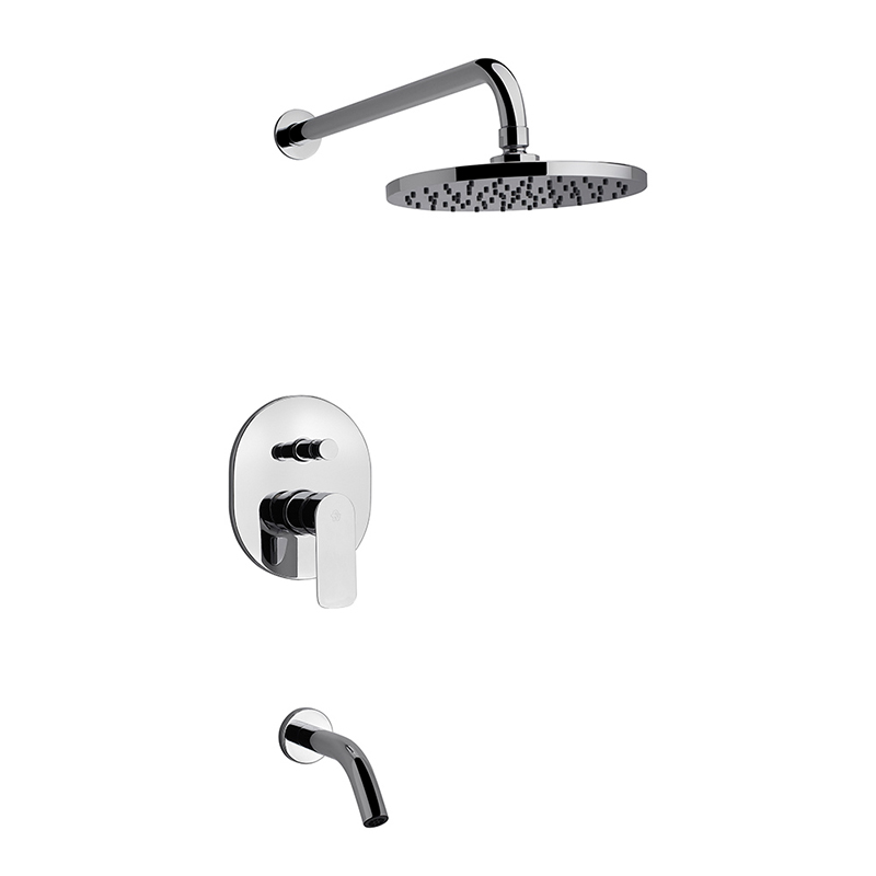 Griferia bañera y ducha acero Coty monocomando con transferencia cromado brillante