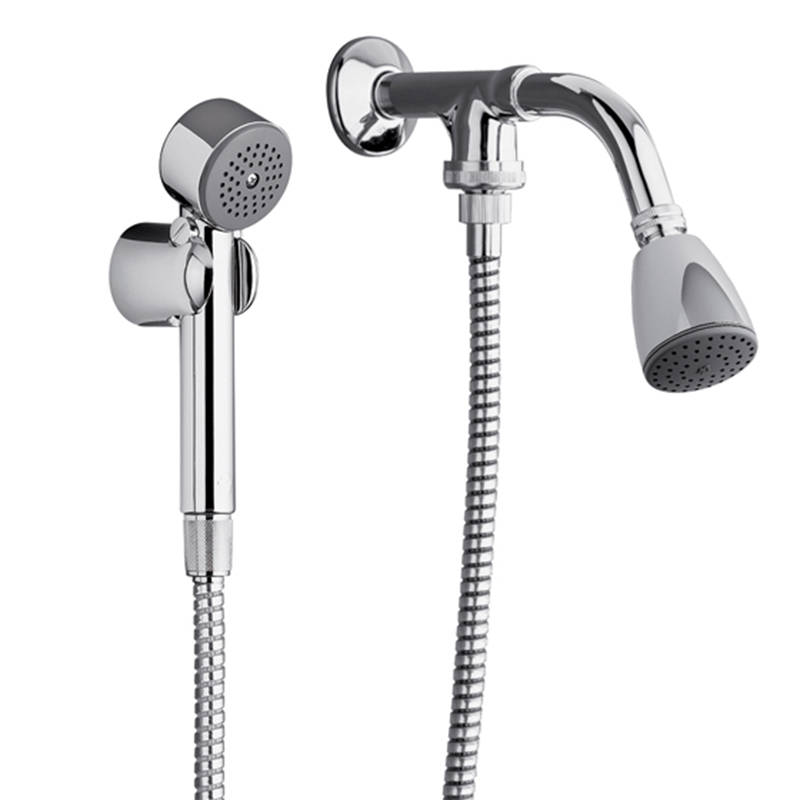 Ducha acero con brazo duchador manual y manguera cromado brillante