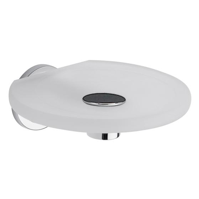 Jabonera acero y vidrio Temple cromado brillante 130mm x 132mm