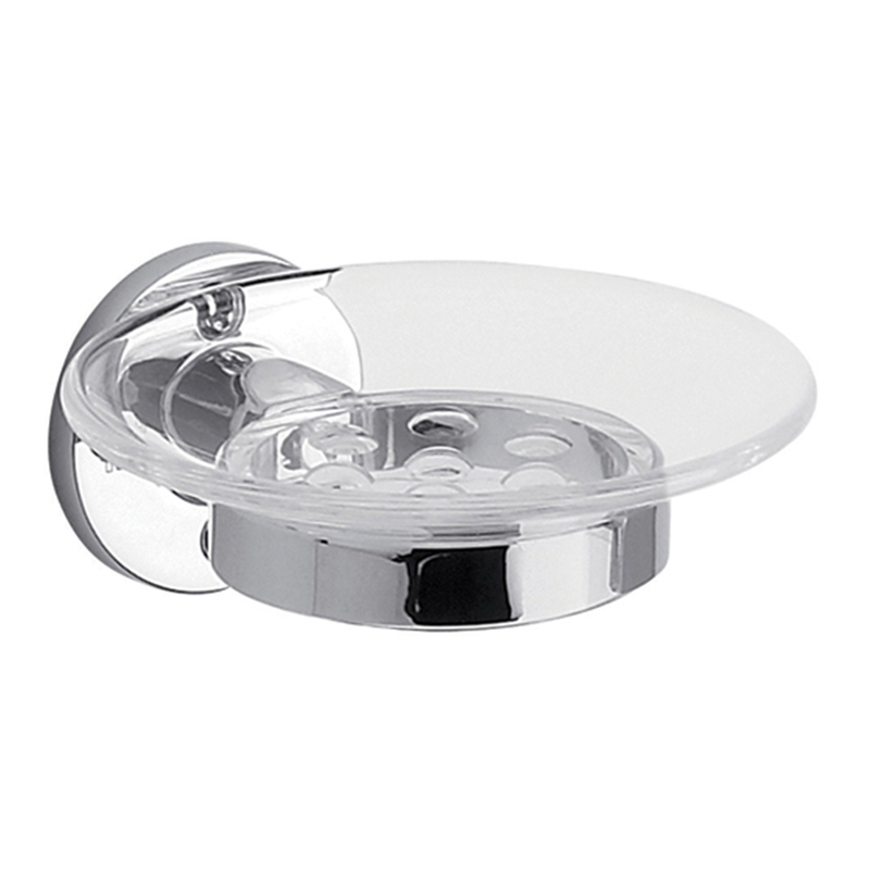 Jabonera acero y acrilico Arizona cromado brillante 50mm x 107mm x 114mm