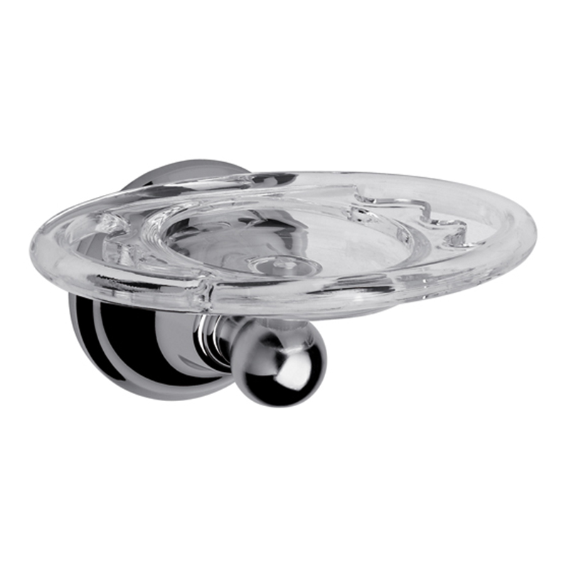 Porta cepillos acero y acrilico Newport cromado brillante 95mm x 84mm