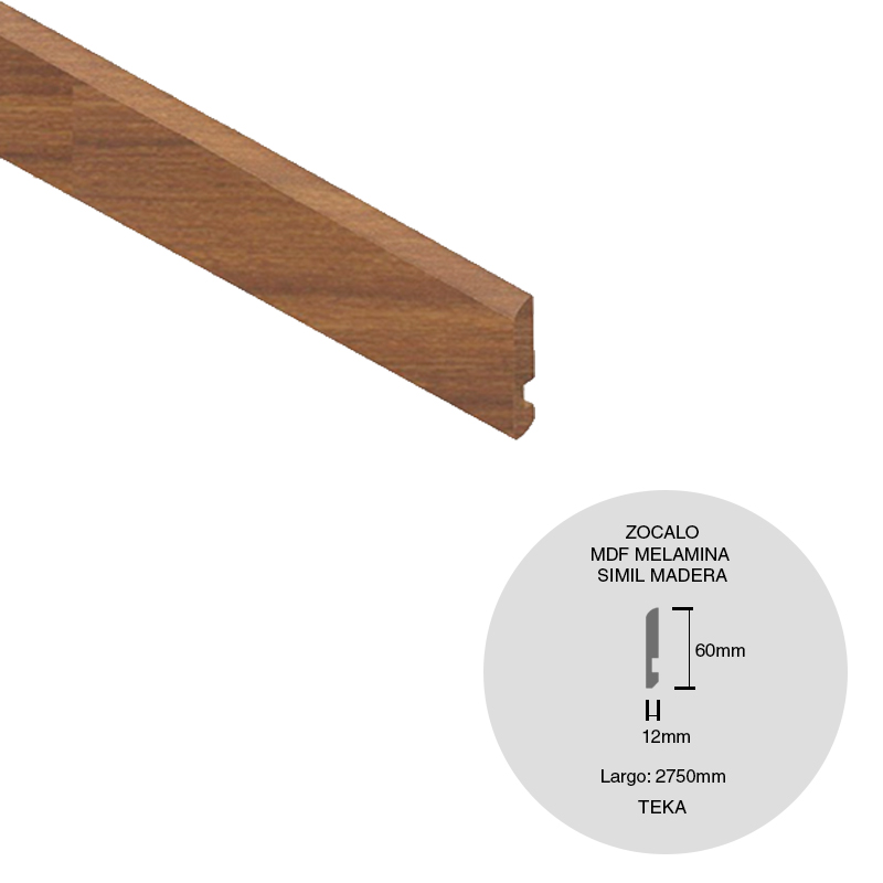 Zócalo Midland combinado con Piso Ebano