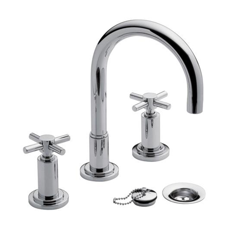 Griferia lavatorio acero Temple mesada cromado brillante