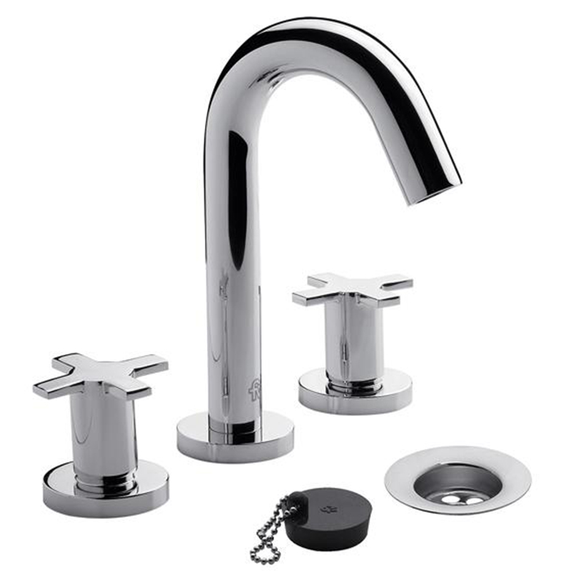 Griferia lavatorio acero Alerce mesada cromado brillante