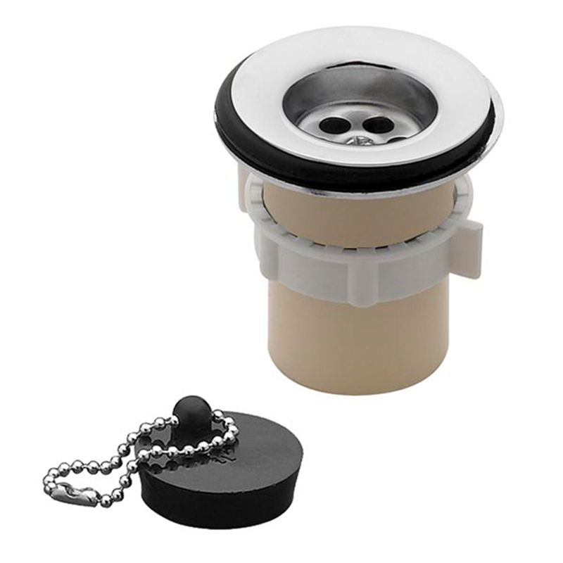 Desagüe sopapa PVC lavatorio recto con tapa cromado brillante 1 1/4"