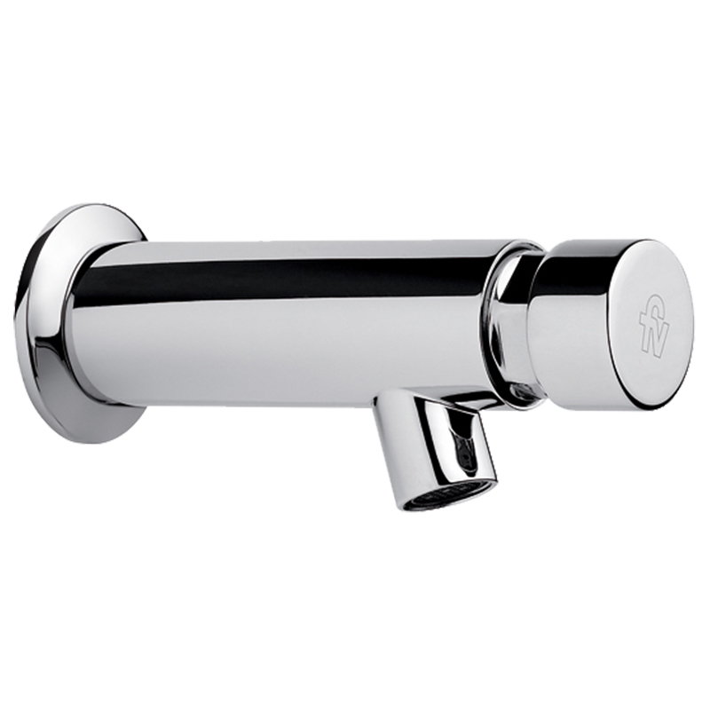 Canilla lavatorio acero Ecomatic pared 1 agua automatico cromado brillante