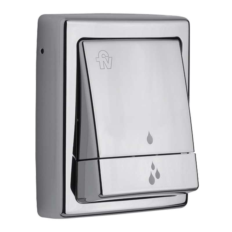 Tapa y tecla para valvula descarga dual acero cromado brillante 51mm x 107mm x 127mm