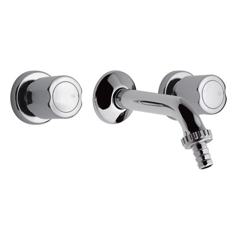 Griferia lavarropas acero Allegro pared cromado brillante 13mm