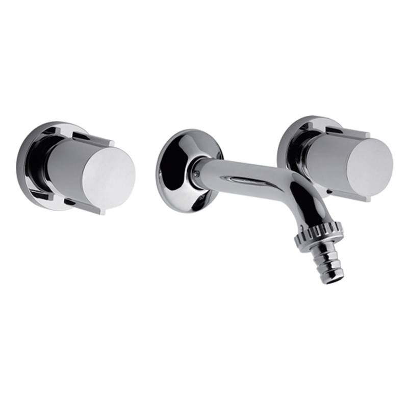 Griferia lavarropas acero California pared cromado brillante 13mmf