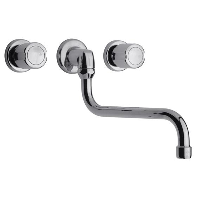 Griferia cocina/lavadero acero Allegro pared cromado brillante