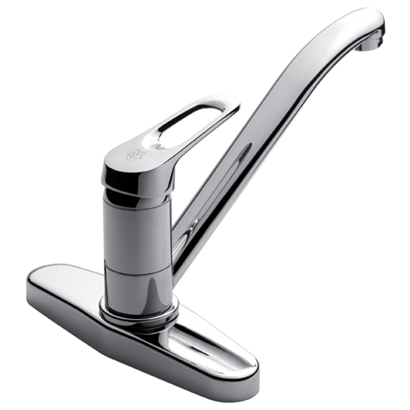 Griferia cocina acero Arizona mesada monocomando cubre agujeros cromado brillante