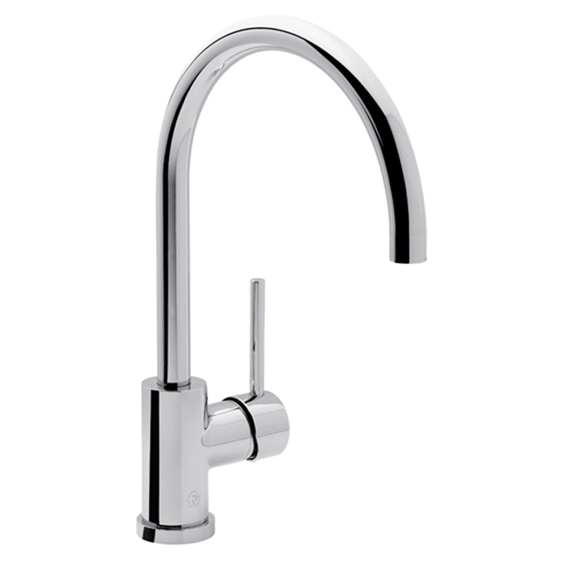 Griferia cocina acero Temple mesada monocomando cromado brillante