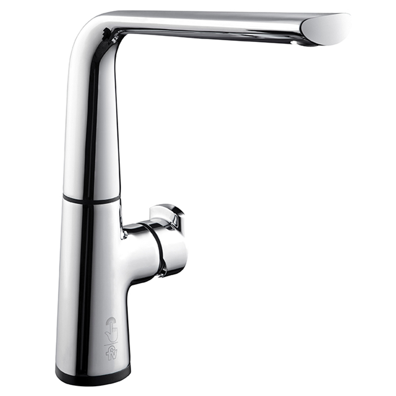 Griferia cocina acero Aromo mesada monocomando tactil cromado brillante