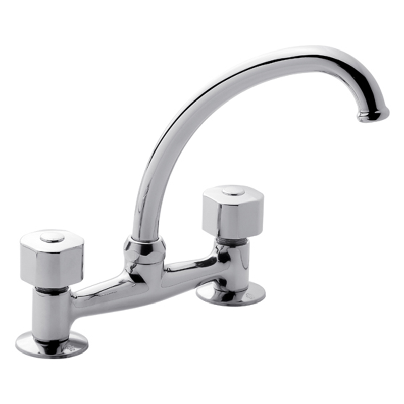 Griferia cocina acero Arizona plus mesada exterior cromado brillante