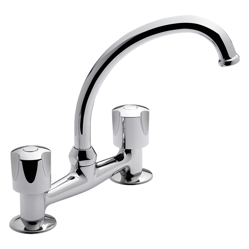 Griferia cocina acero Pampa mesada exterior cromado brillante