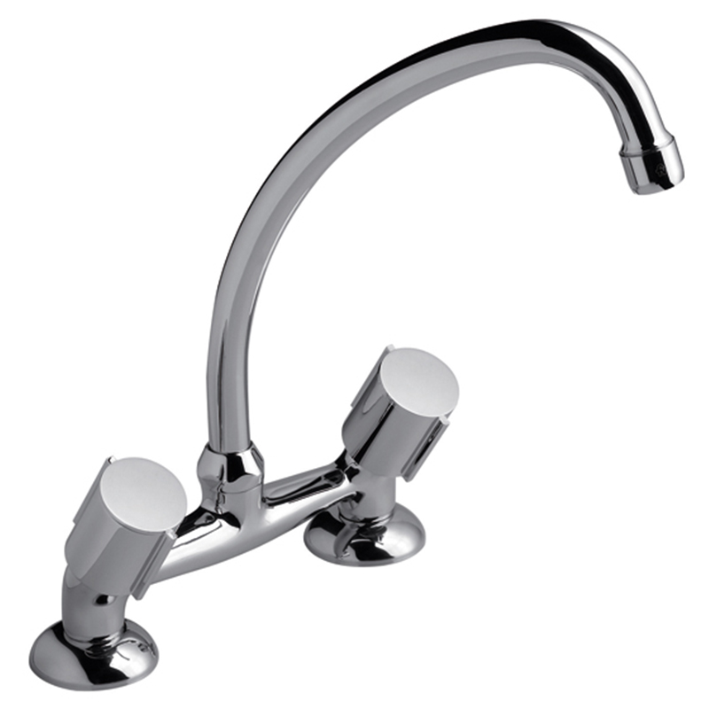 Griferia cocina acero California mesada exterior cromado brillante