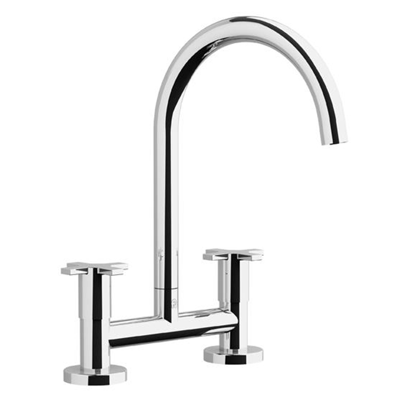 Griferia cocina acero Alerce mesada cromado brillante