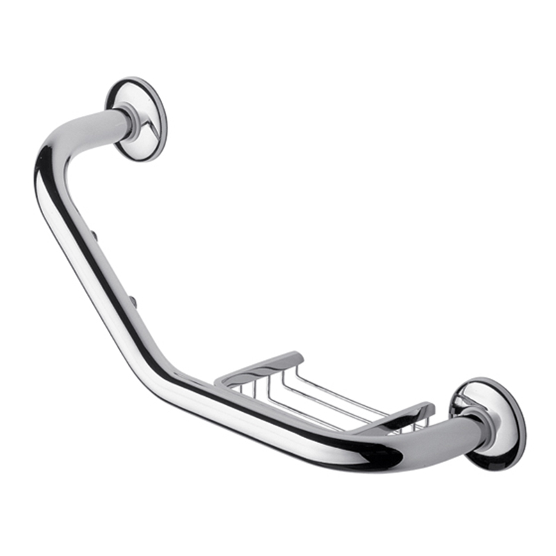 Agarradera bañera acero Grand Hotel angular jabonera cromado brillante 128mm x 192.5mm x 435mm