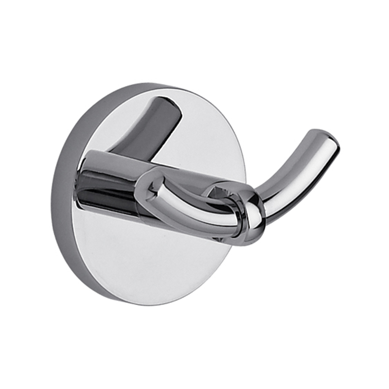 Percha baño acero Grand Hotel doble cromado brillante 49mm x 56mm x 62mm