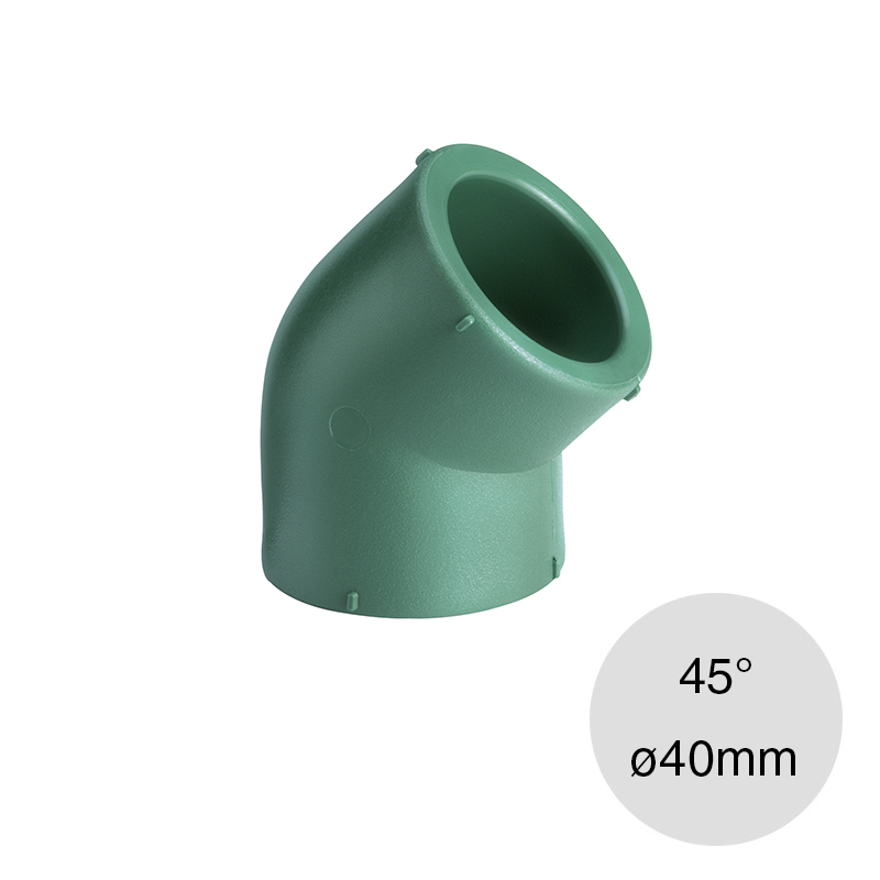 Codo 45° normal agua polipropileno random thermofusion ø 40mm