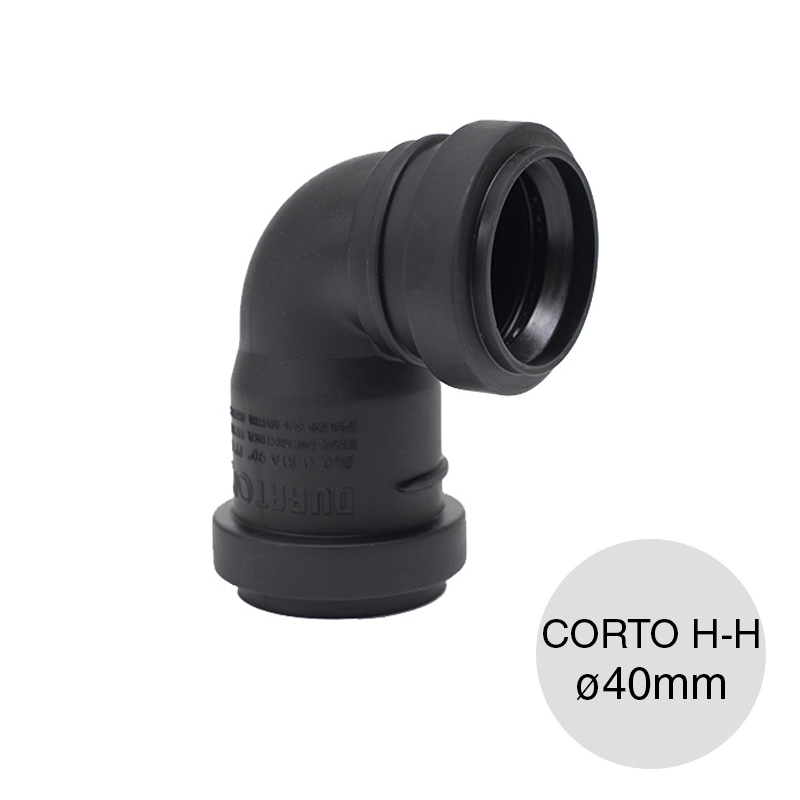 Codo corto hembra-hembra desagüe cloacal pluvial polipropileno union deslizante ø 40mm