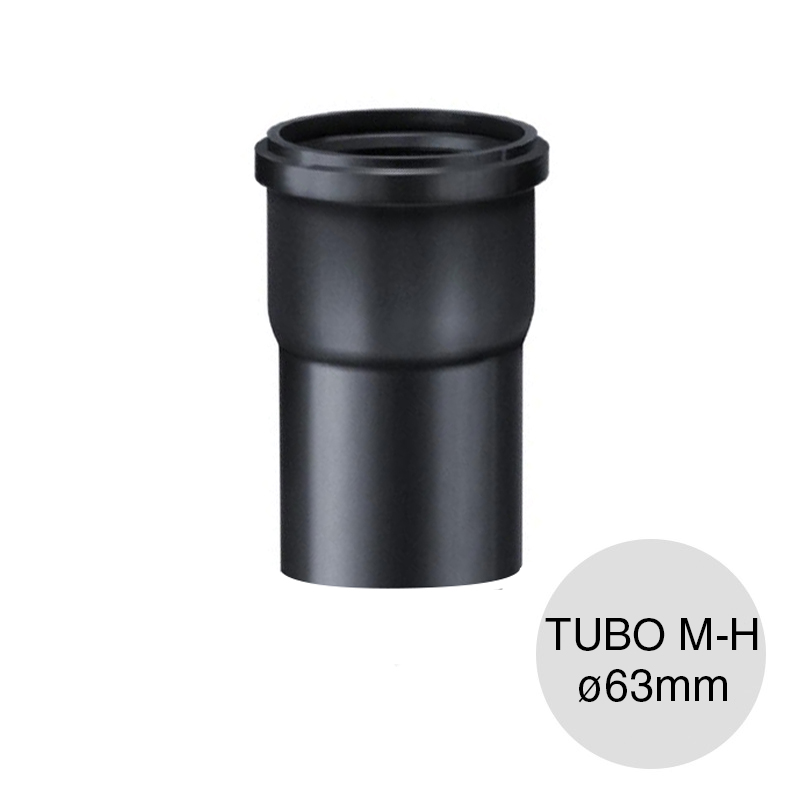 Tubo macho-hembra desagüe cloacal pluvial polipropileno union deslizante Duratop X ø 63mm x 4m