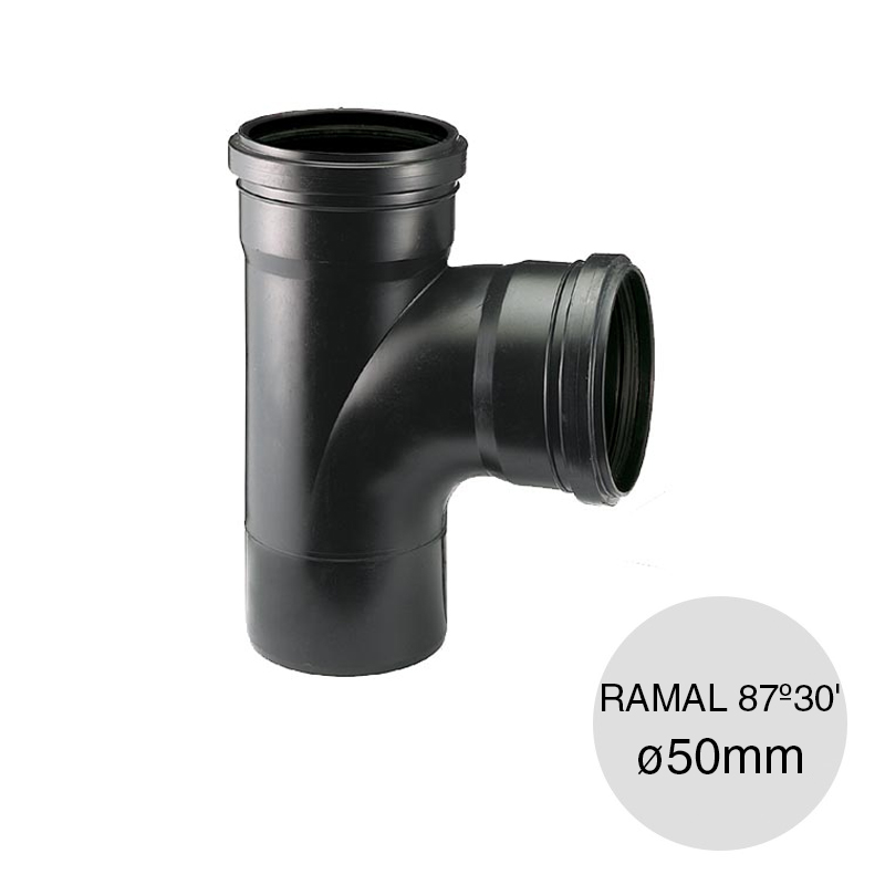 Ramal simple 87°30' desagüe polipropileno union deslizante ø 50mm x ø 50mm