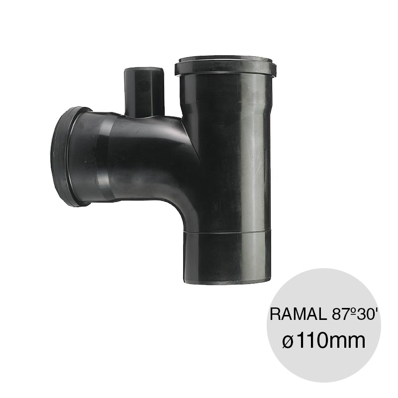 Ramal simple ventilacion 87°30' desagüe polipropileno union deslizante ø 110mm x ø 110mm