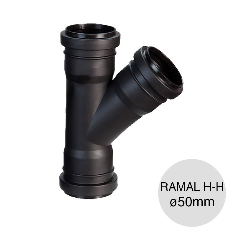 Ramal simple 45° hembra-hembra desagüe polipropileno union deslizante ø 50mm