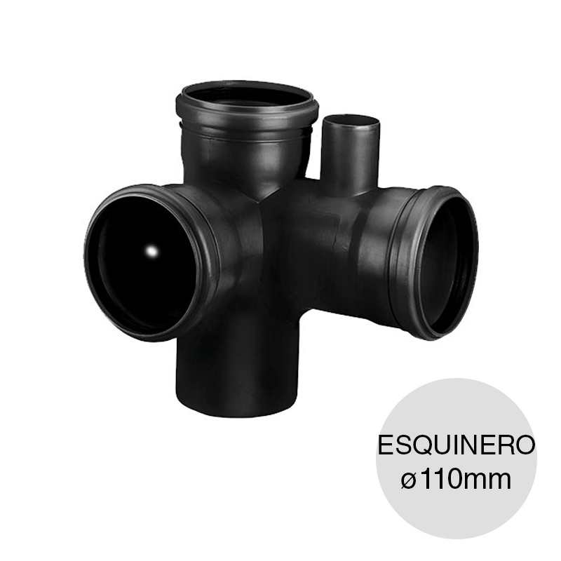 Ramal doble esquinero 87°30' desagüe polipropileno union deslizante ø 110mm