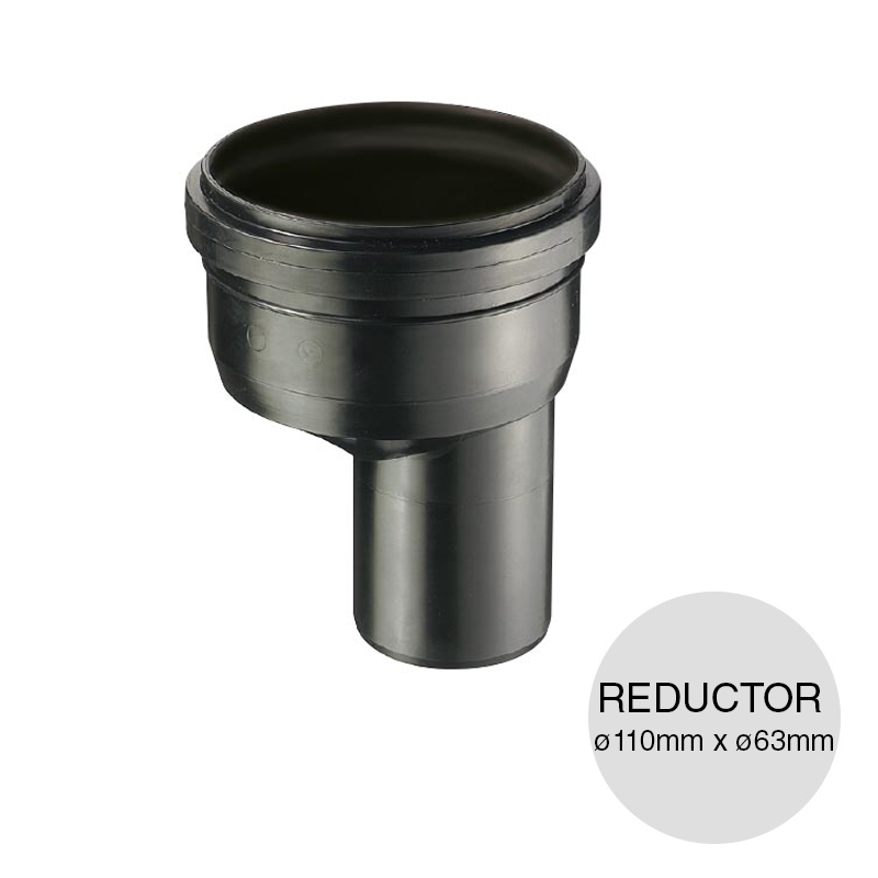 Reductor excentrico desagüe polipropileno union deslizante ø 110mm x ø 63mm