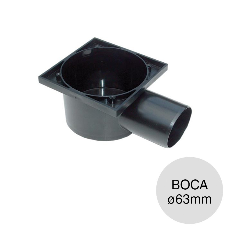 Boca desagüe balcon salida horizontal polipropileno union deslizante ø 63mm