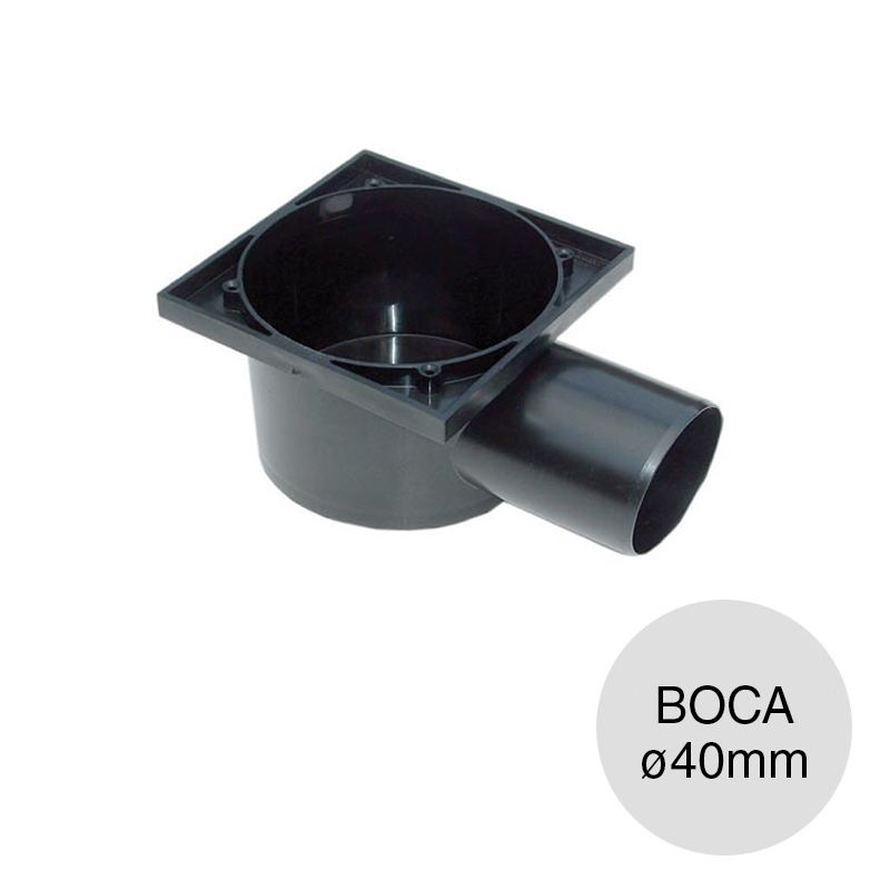 Boca desagüe ducha salida horizontal polipropileno union deslizante ø 40mm