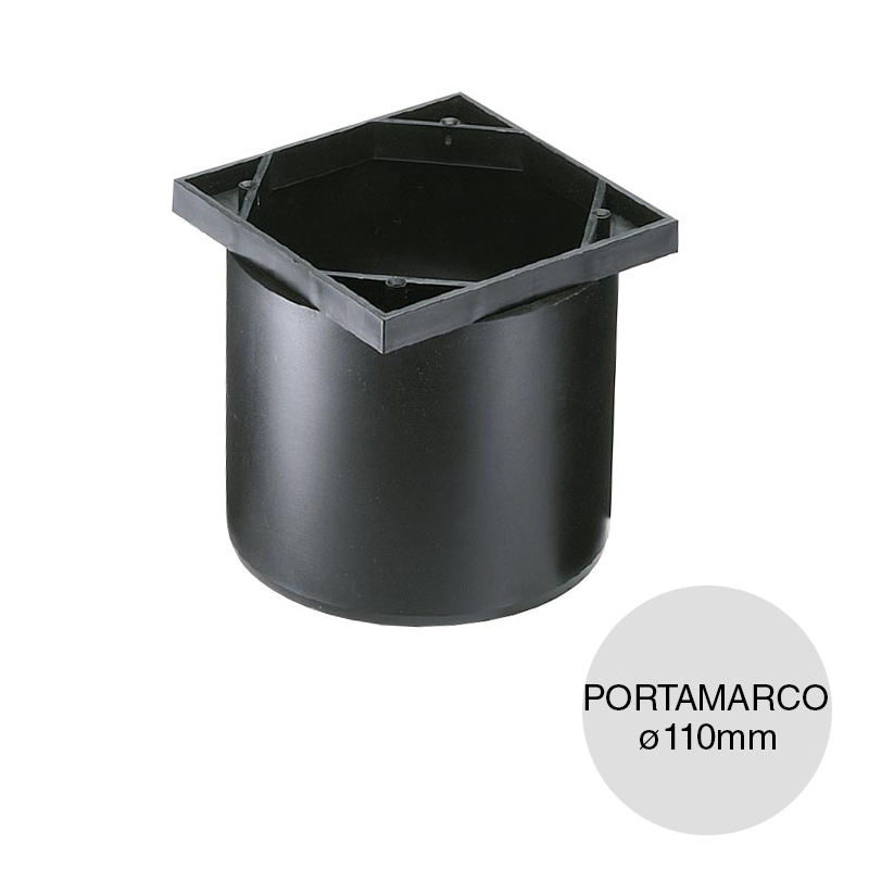 Portamarco rejilla pileta patio desagüe polipropileno union deslizante 80mm x 80mm x ø 110mm