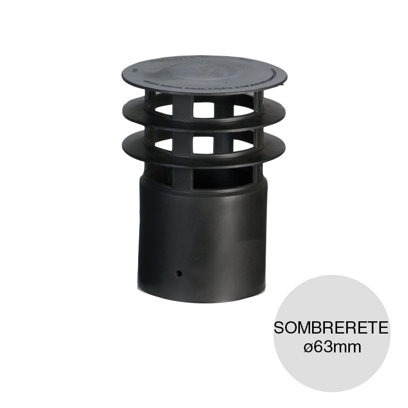 Sombrerete ventilacion polipropileno union deslizante ø 63mm