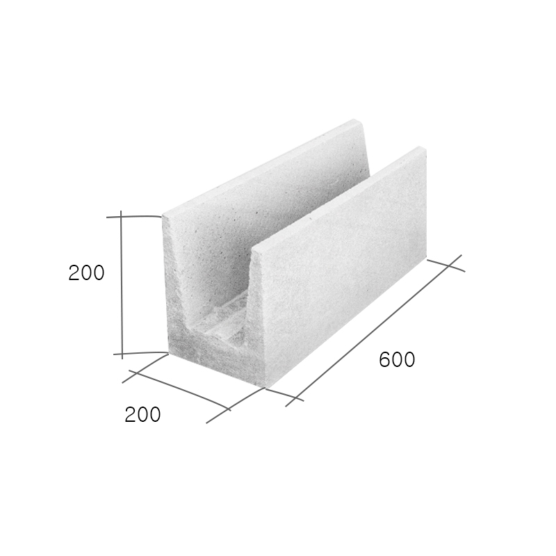 Ladrillo U20 dinteles / encadenados HCCA 200mm x 200mm x 600mm