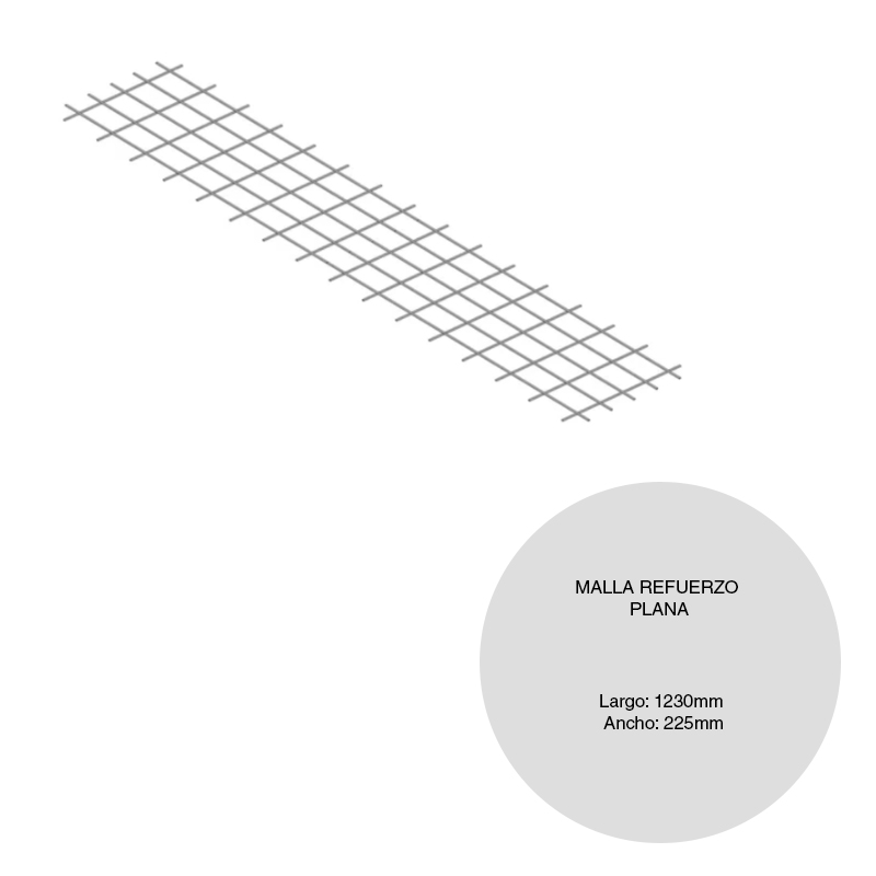 Malla refuerzo plana 225X1230MM