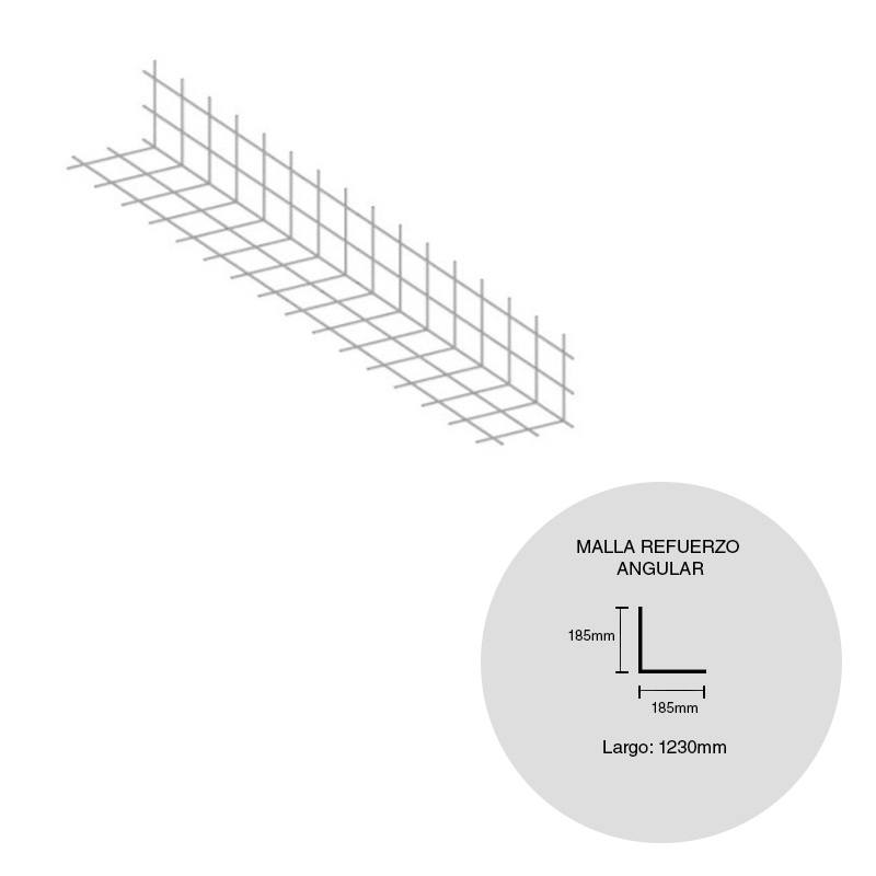 MALLA REFUERZO ANGULAR 185X185X1230MM
