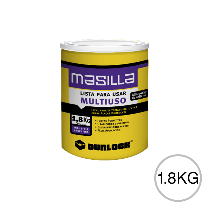 Masilla tomado juntas construccion seco y terminacion interior lista para usar multiuso balde x 1.8kg