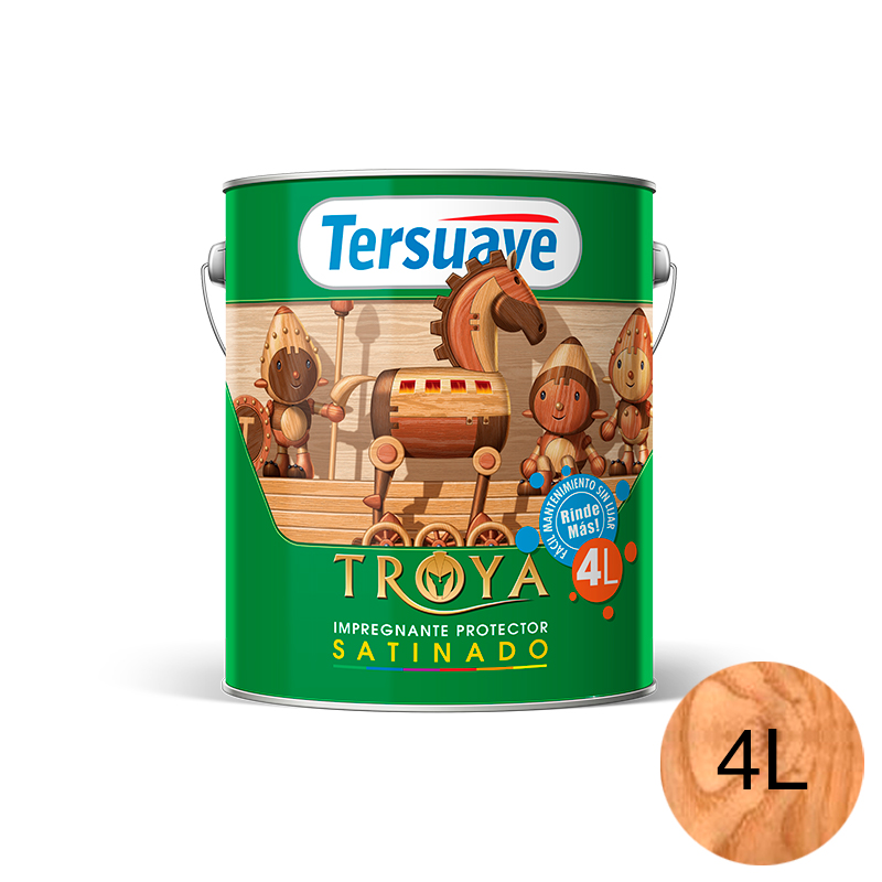 Impregnante Protector de Madera Satinado Troya Roble Claro 4L