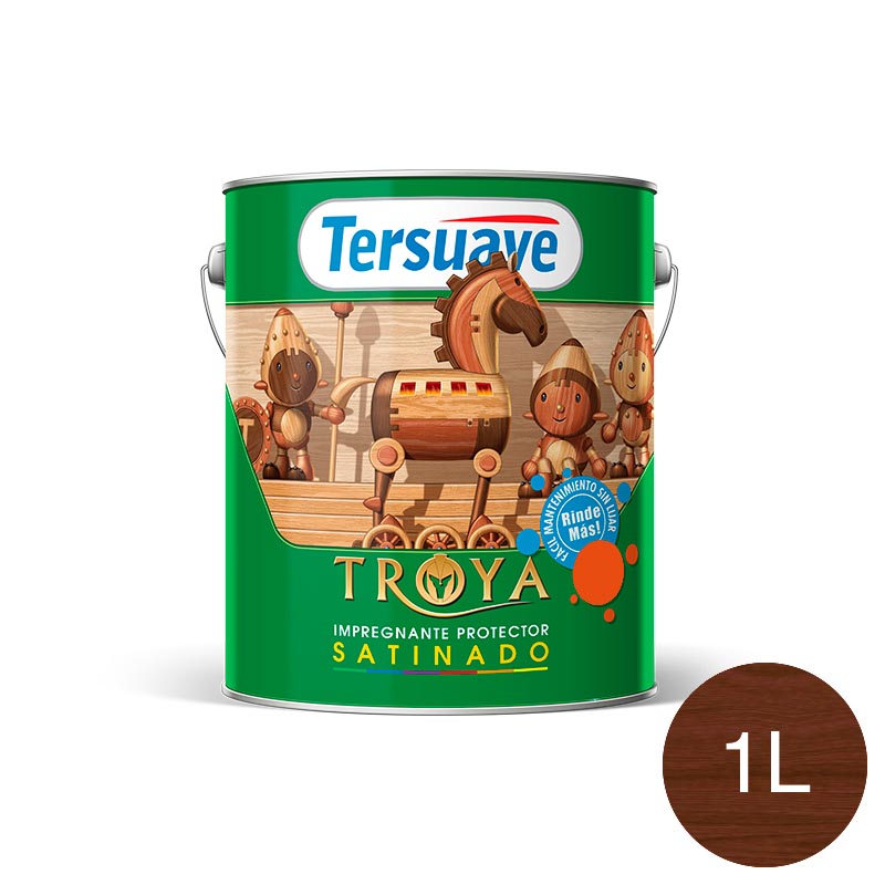 Impregnante Protector de Madera Satinado Troya Caoba 1L