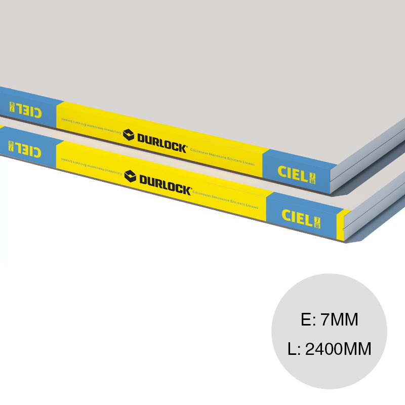 Placa yeso construccion seco liviana cielorrasos Ciel interior 7mm x 1200mm x 2400mm
